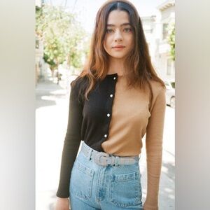 Thermal Duo Cardigan with Pearl Buttons